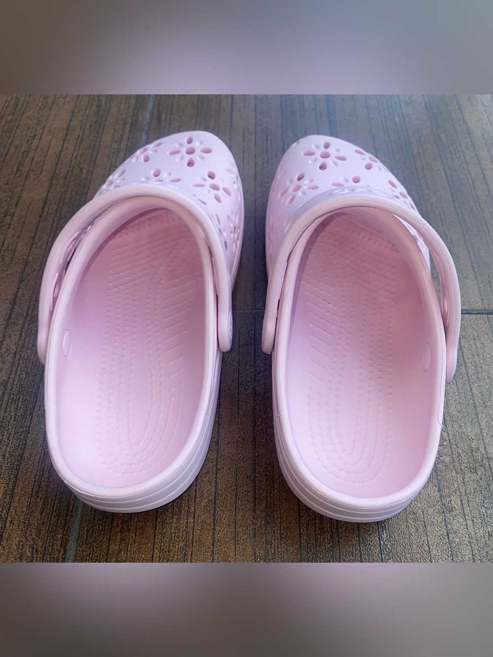 CROCS Kids Pink Floral Clogs - Picture 6 of 12